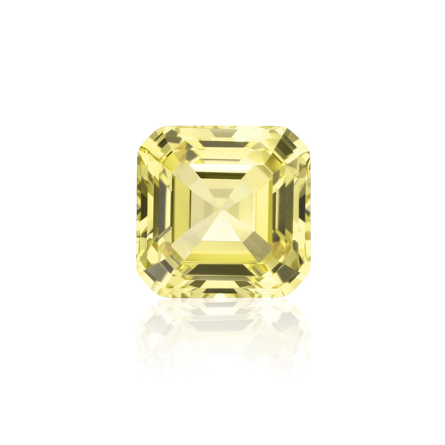 Lab Grown Yellow Sapphire, Asscher Shape Gemstone Loose