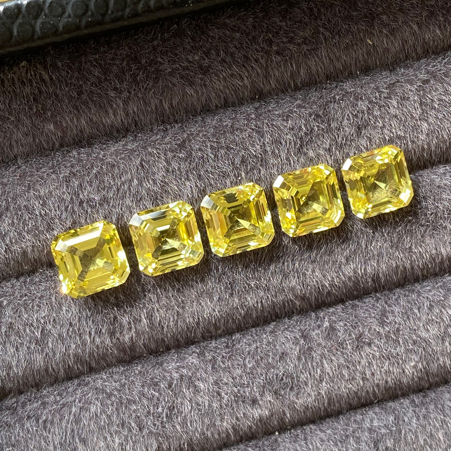 Lab Grown Yellow Sapphire, Asscher Shape Gemstone Loose