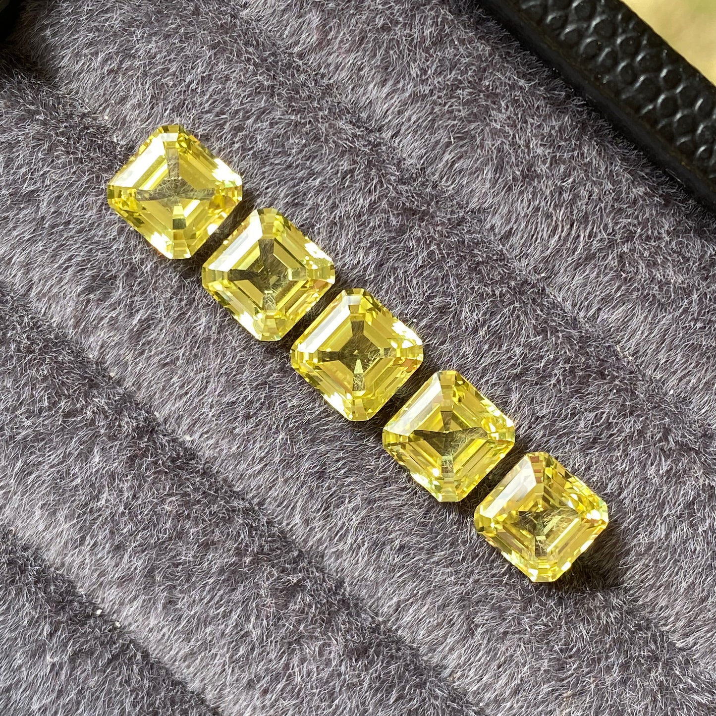 Lab Grown Yellow Sapphire, Asscher Shape Gemstone Loose